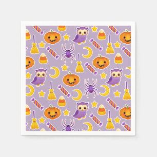 Serviette En Papier Conception pourpre fraîche de motif de Halloween