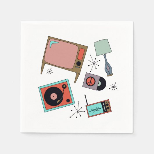 Serviette En Papier Conception rétro (Devant)