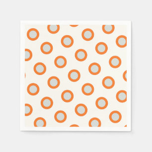 Serviette En Papier Conception rétro à points ronds orange