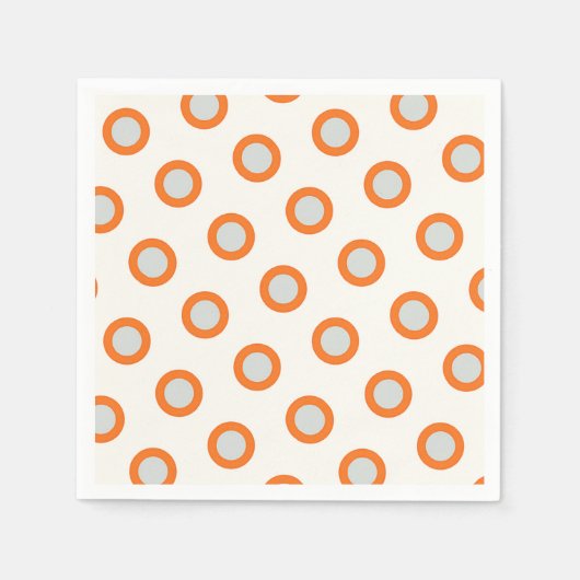 Serviette En Papier Conception rétro à points ronds orange (Devant)