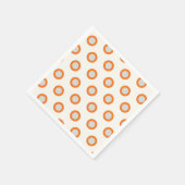 Serviette En Papier Conception rétro à points ronds orange (Coin)