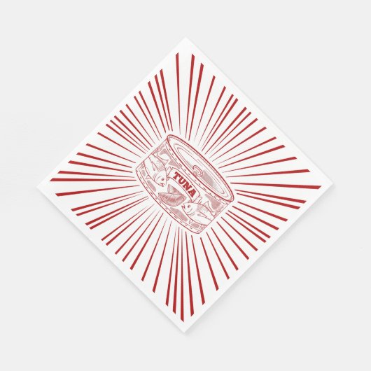 Serviette En Papier Conception rétro de la boîte de thon (Coin)