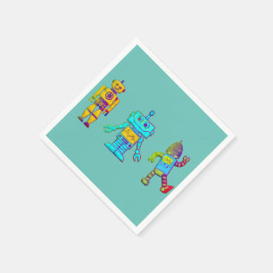 Serviette En Papier Conception robotique pour l'anniversaire du jeune
