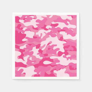 Serviette En Papier Conception rose et blanche de Camo
