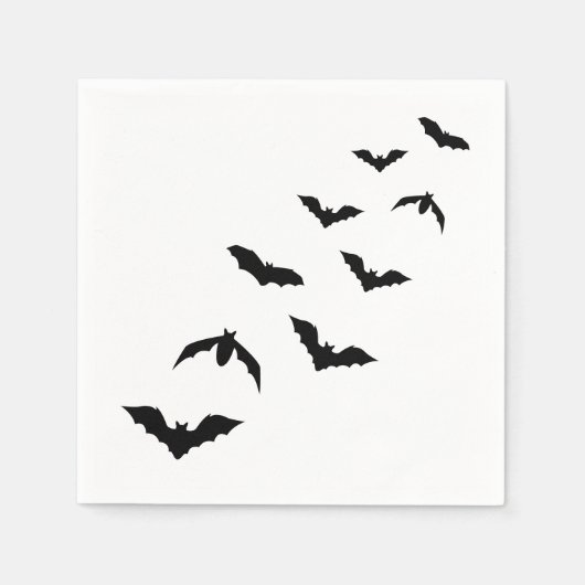 Serviette En Papier Conception simple de silhouette de chauves-souris (Devant)