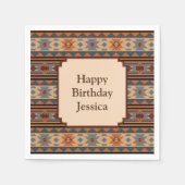 Serviette En Papier Conception sud-ouest Adobe Grey Brown Tribal Motif (Devant)