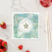 Serviette En Papier Conception turquoise des tortues de mer (En situation)
