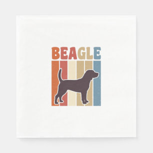 Serviette En Papier Conception vectorielle à rayures rétro de chien Be