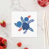 Serviette En Papier Conception vectorielle de fleurs bleues simples (En situation)
