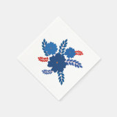 Serviette En Papier Conception vectorielle de fleurs bleues simples (Coin)