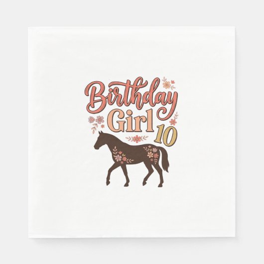 Serviette En Papier Conception vectorielle florale de cheval 10 pour f (Devant)