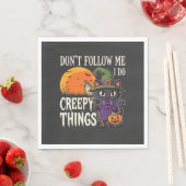 Serviette En Papier Conceptions de chat de sorcière d'Halloween de cho (En situation)