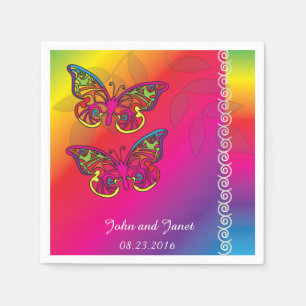 Serviette En Papier Concepts de papillons psychédéliques
