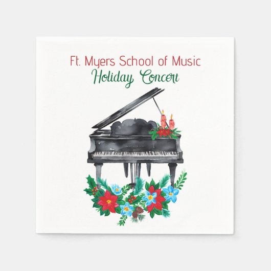 Serviette En Papier Concert de piano de vacances Considérant (Devant)