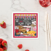 Serviette En Papier Concessions, PARTI PAPIER Rouge NAPKINS (En situation)