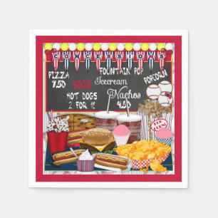 Serviette En Papier Concessions, PARTI PAPIER Rouge NAPKINS