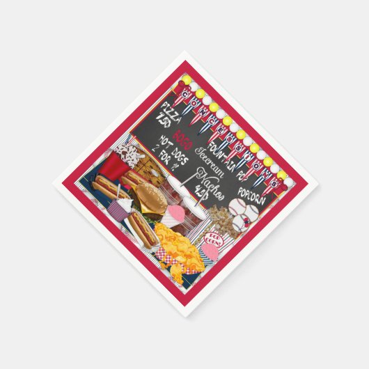 Serviette En Papier Concessions, PARTI PAPIER Rouge NAPKINS (Coin)