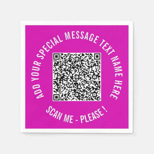 Serviette En Papier Concevez votre propre texte et code QR Modèle de s (Devant)