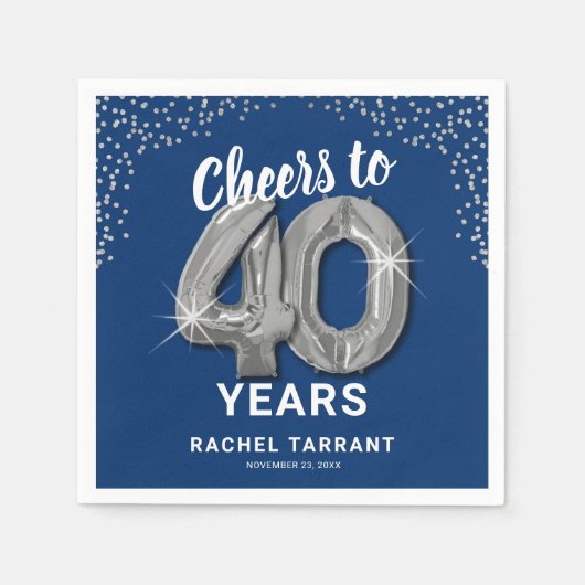 Serviette En Papier Concours moderne à 40 ans Anniversaire serviettes (Devant)