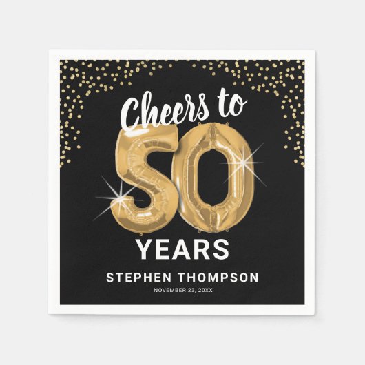 Serviette En Papier Concours moderne à 50 ans Anniversaire serviettes (Devant)