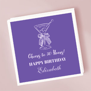 Serviette En Papier Concours moderne violet à 30 ans Anniversaire Napk