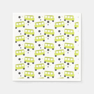 Serviette En Papier Conducteur de bus scolaire Confetti Jaune Enseigna