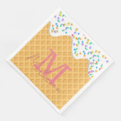 Serviette En Papier Cône De Crème De Glace Avec Vanille Frosting & Spr (Coin)