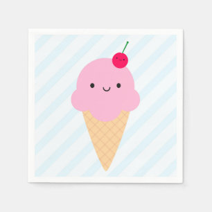 Serviette En Papier Cone de crème glacée Kawaii