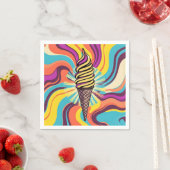 Serviette En Papier Cône de glace Art Pop Psychédélique (En situation)