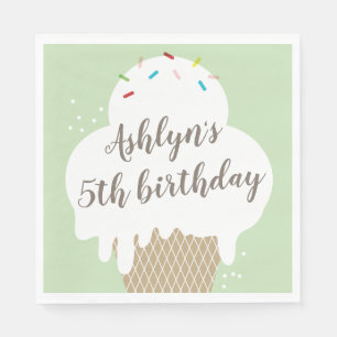 Serviette En Papier Cône de glace pour enfants fête d'anniversaire ver