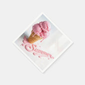 Serviette En Papier Cône de glace rose d'été (Coin)