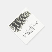 Serviette En Papier Cône de pin naturel sur Mariage blanc (Coin)