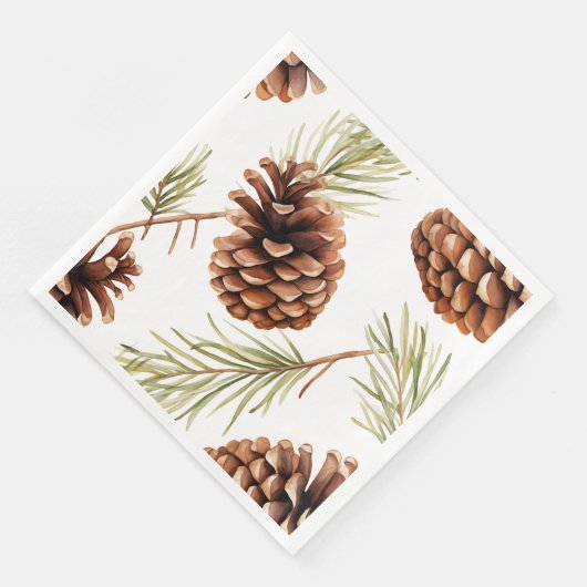 Serviette En Papier Cône de pin rustique (Coin)