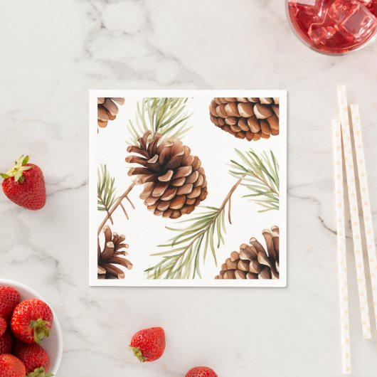 Serviette En Papier Cône de pin rustique (En situation)