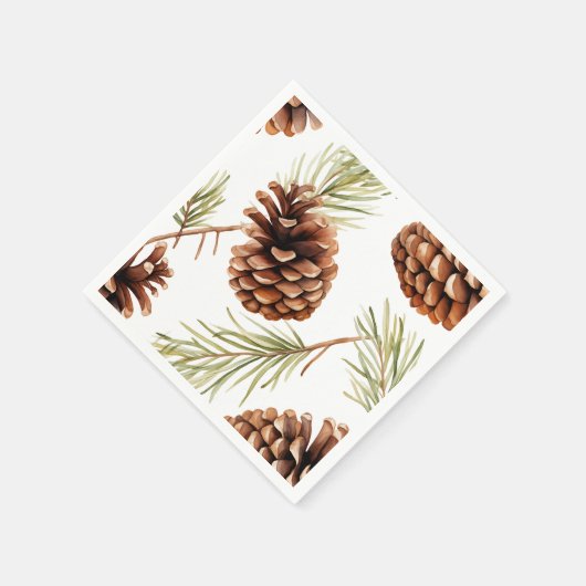 Serviette En Papier Cône de pin rustique (Coin)