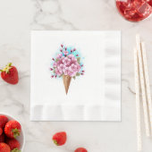 Serviette En Papier Cône rose Sakura crème glacée gaufre (En situation)