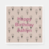 Serviette En Papier Cones de crème glacée Brown au chocolat (Devant)