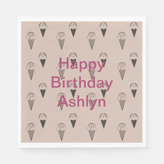 Serviette En Papier Cones de crème glacée Brown au chocolat (Devant)