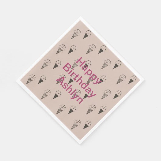 Serviette En Papier Cones de crème glacée Brown au chocolat (Coin)