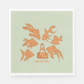 Serviette En Papier Cônes de la route et poisson rouge orange (Devant)