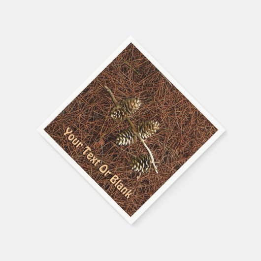 Serviette En Papier Cônes De Pin Sur Aiguilles Tombées (Coin)