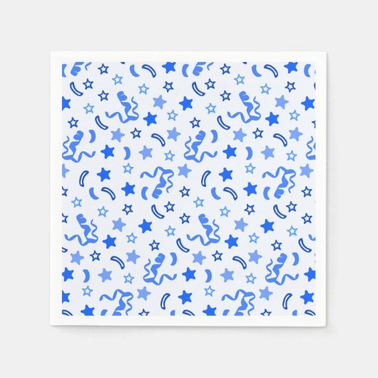 Serviette En Papier Confetti bleu (Devant)