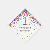 Serviette En Papier Confetti coloré 1er Anniversaire (Coin)