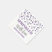 Serviette En Papier Confetti d'argent violet parsemé d'amour (Coin)