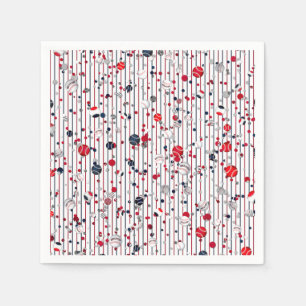 Serviette En Papier Confetti de baseball, Pinstripes PAPER PARTY NAPKI