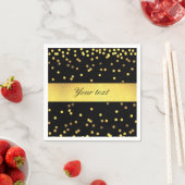 Serviette En Papier Confetti d'or classique Noir (En situation)