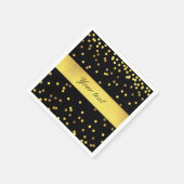 Serviette En Papier Confetti d'or classique Noir (Coin)
