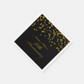 Serviette En Papier Confetti d'or noir 50e anniversaire (Coin)