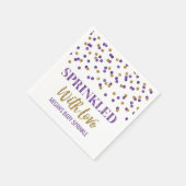 Serviette En Papier Confetti d'or pourpre parsemé d'amour (Coin)