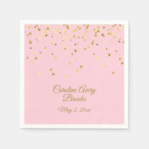 Serviette En Papier Confetti d'or rose rose rose pâle personnalisé